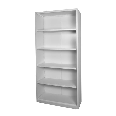 2000 high white satin bookcase with 4 adjustable shelves