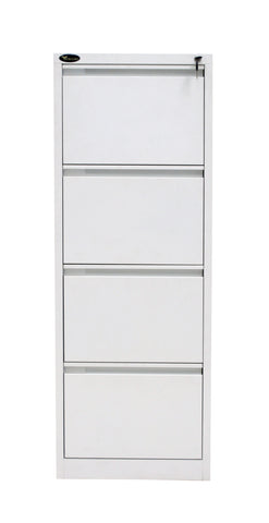 White Satin 4 drawer vertical filing cabinet