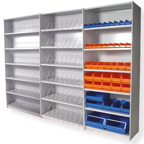 Uni Shelving set up 3 bays with accessories