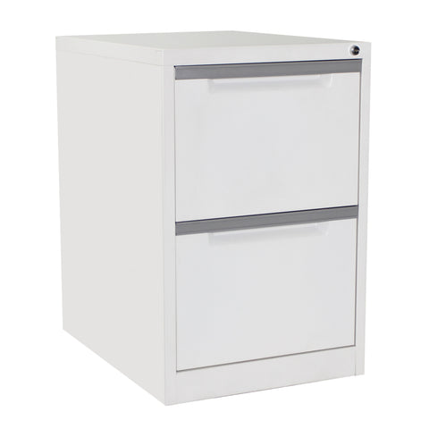 Steelco white satin two drawer filing cabinet